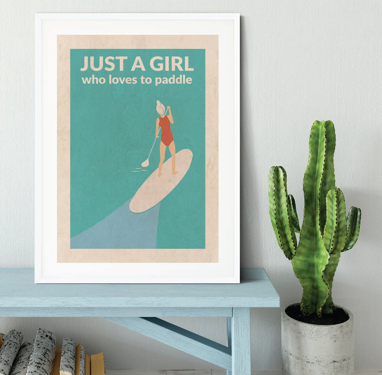 Just a Girl Who Loved To Paddle grey Framed Print - 1x - 5