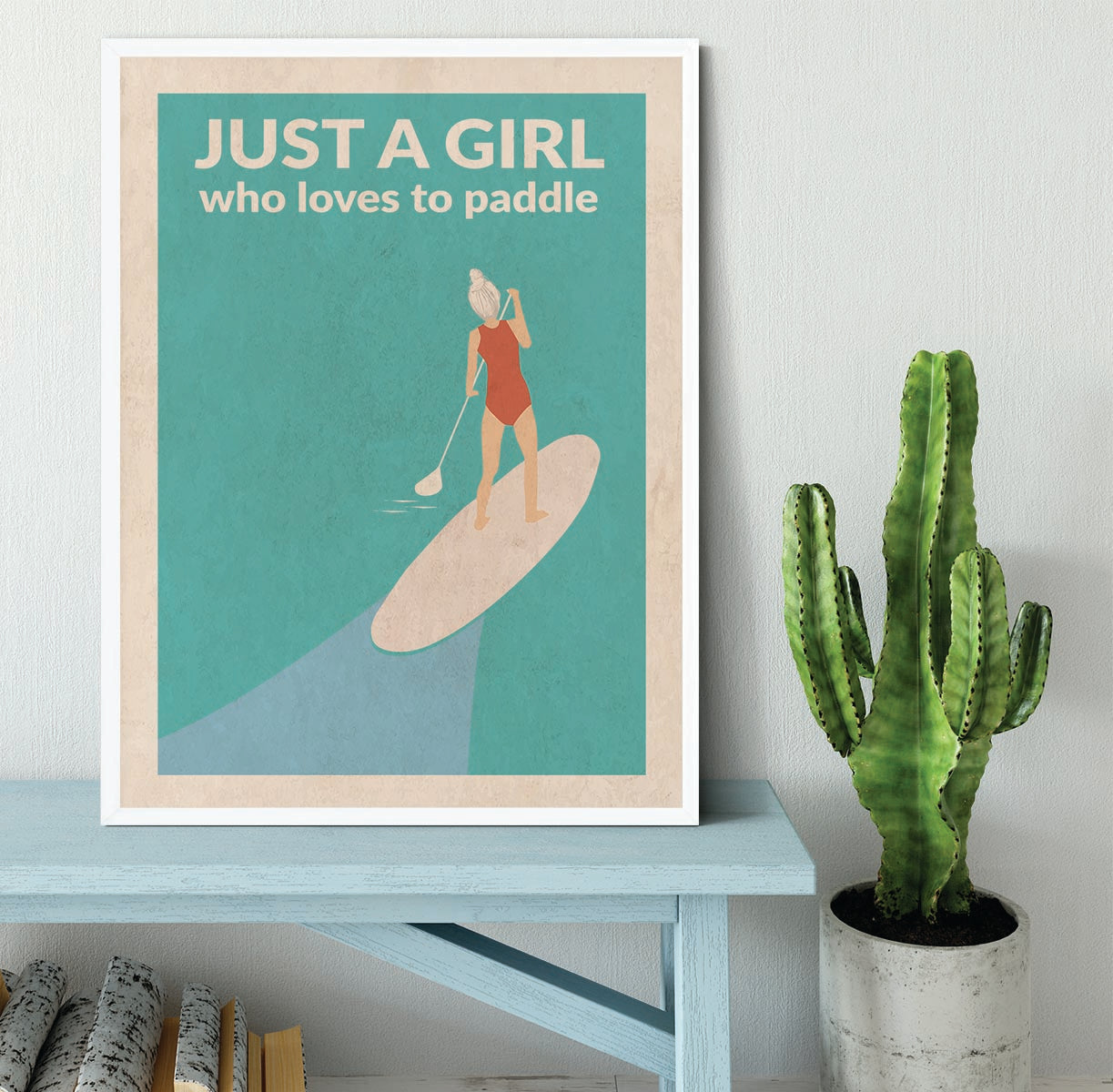 Just a Girl Who Loved To Paddle grey Framed Print - 1x -6