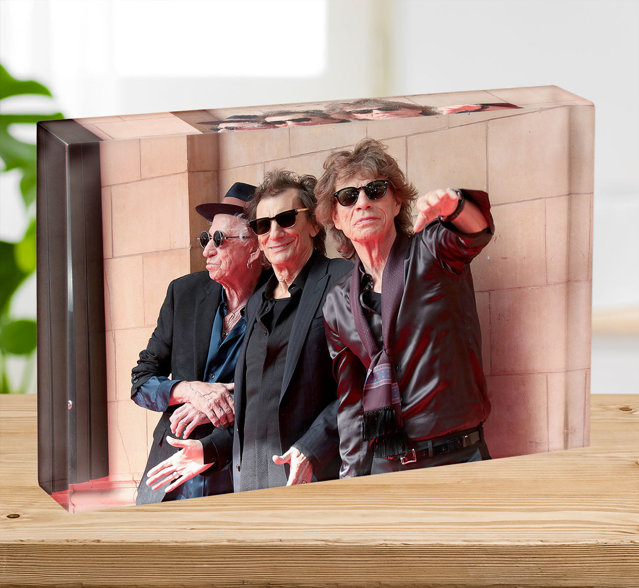 Keith Richards Ronnie Wood and Mick Jagger Hackney Diamonds launch event Acrylic Block - Canvas Art Rocks - 2