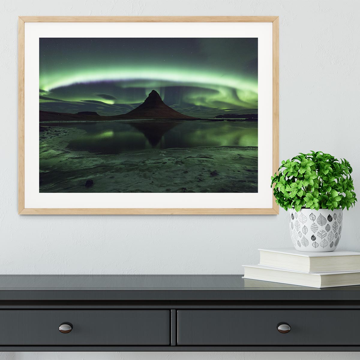 Kirkjufell Aurora Framed Print - Canvas Art Rocks - 3