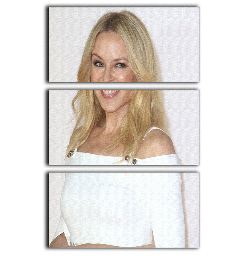 Kylie Minogue in white 3 Split Panel Canvas Print - Canvas Art Rocks - 1