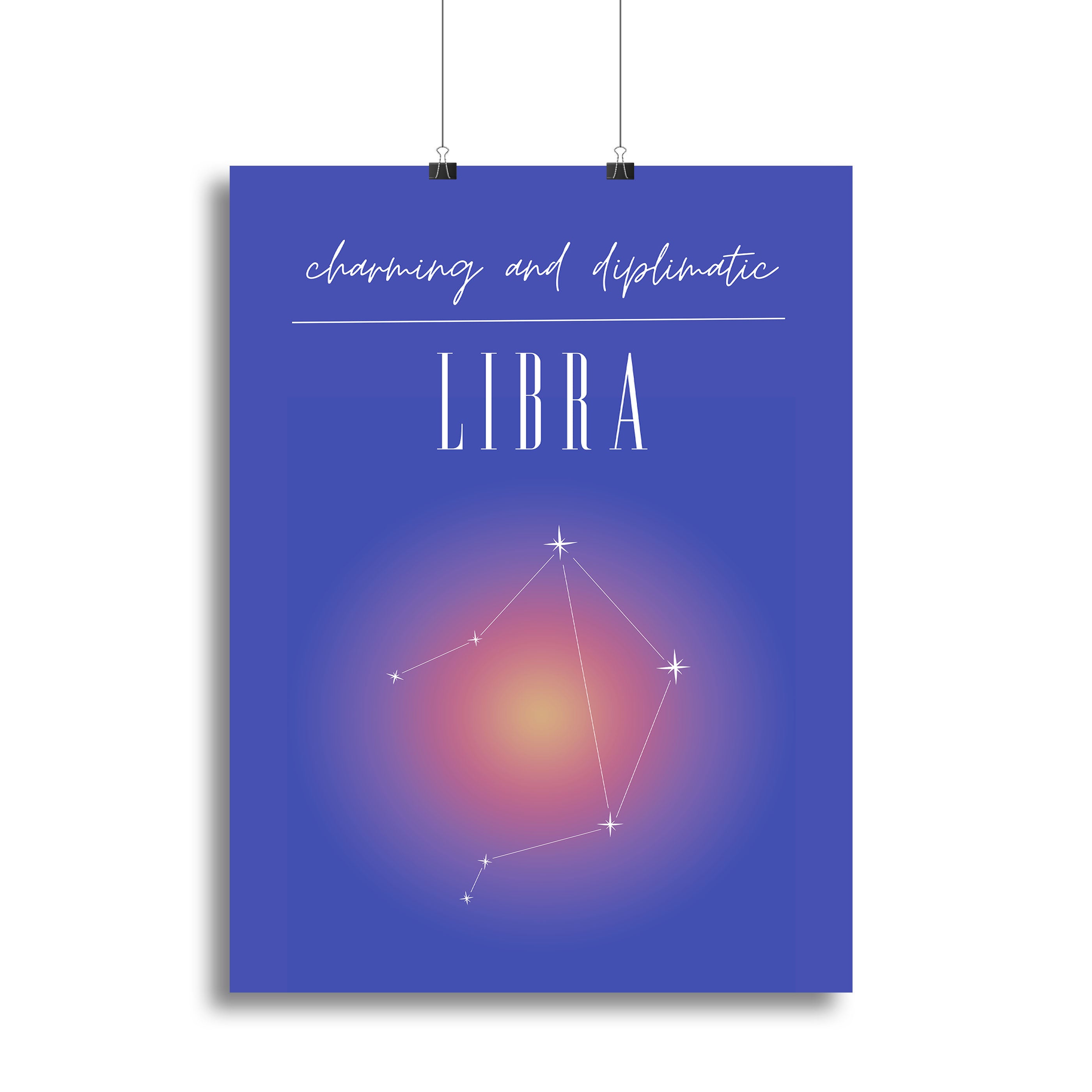 Libra Zodiac Harmony Art Canvas Print or Poster - Canvas Art Rocks - 2