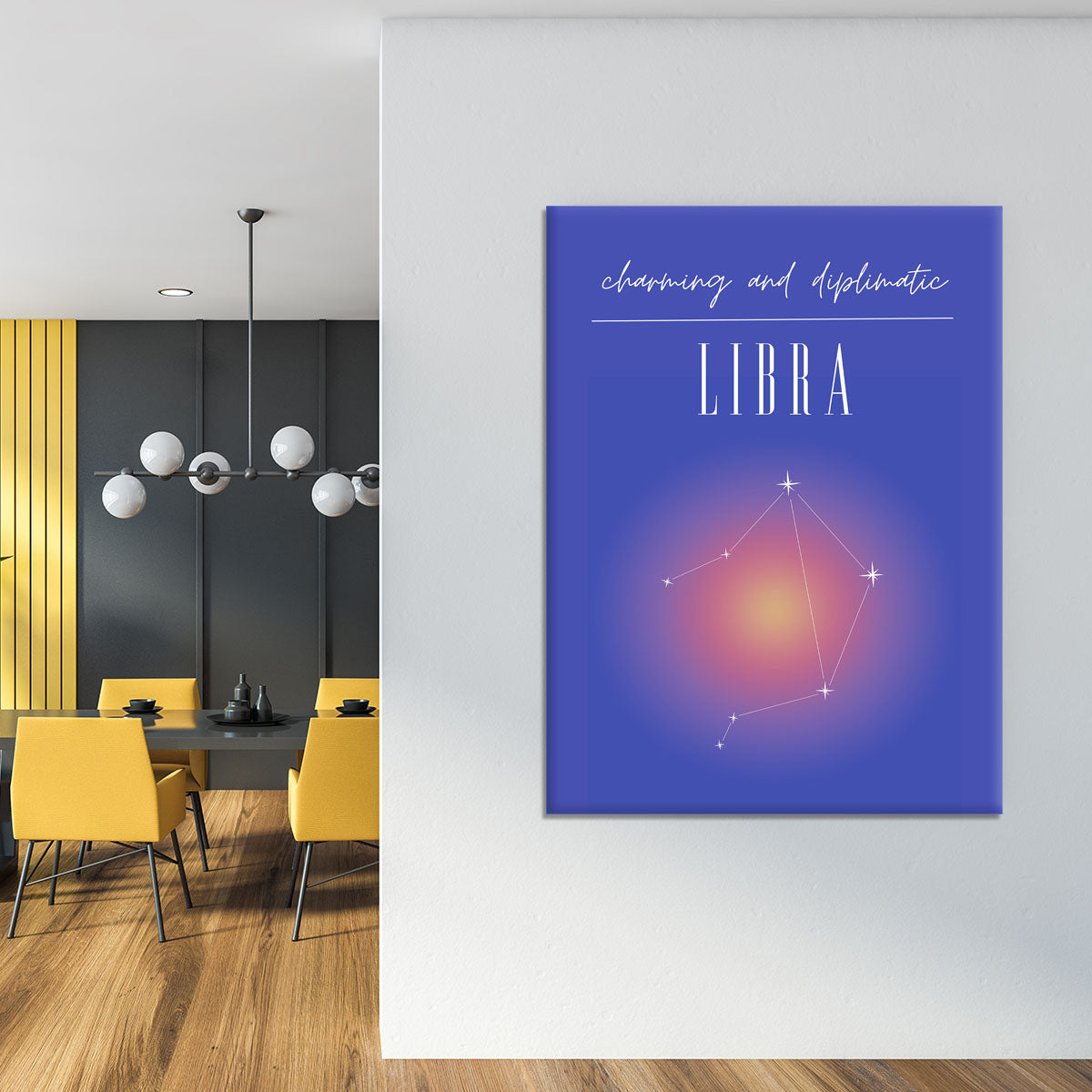 Libra Zodiac Harmony Art Canvas Print or Poster - Canvas Art Rocks - 4