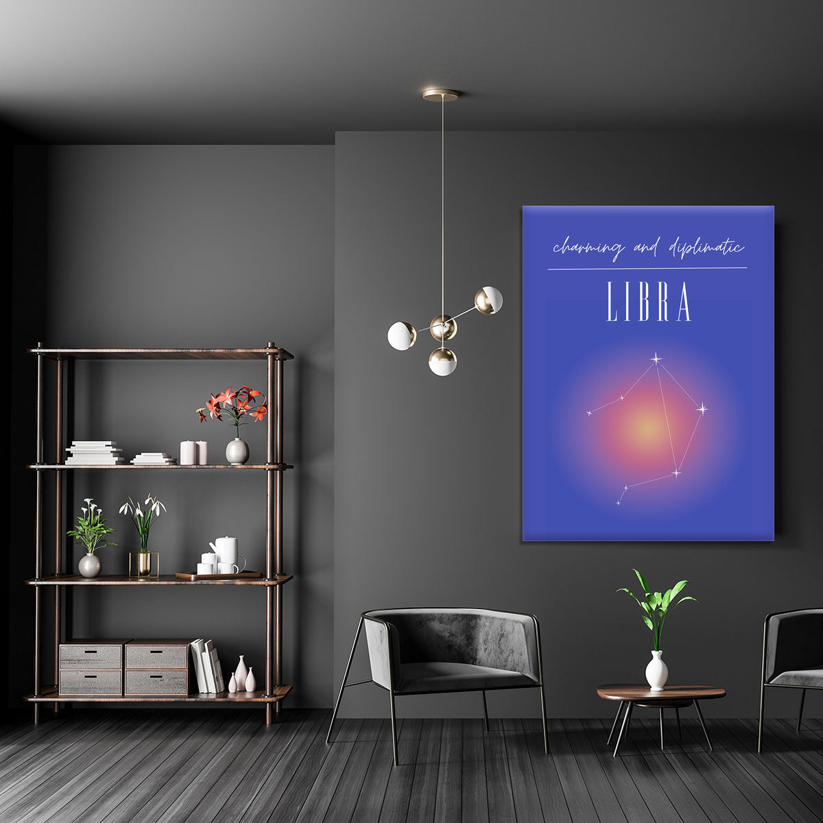Libra Zodiac Harmony Art Canvas Print or Poster - Canvas Art Rocks - 5
