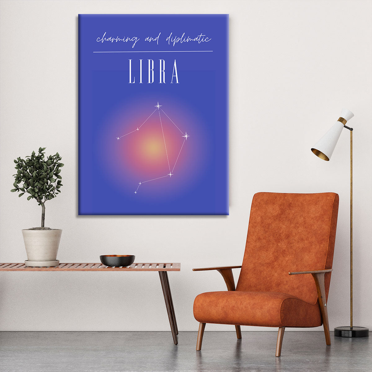 Libra Zodiac Harmony Art Canvas Print or Poster - Canvas Art Rocks - 6