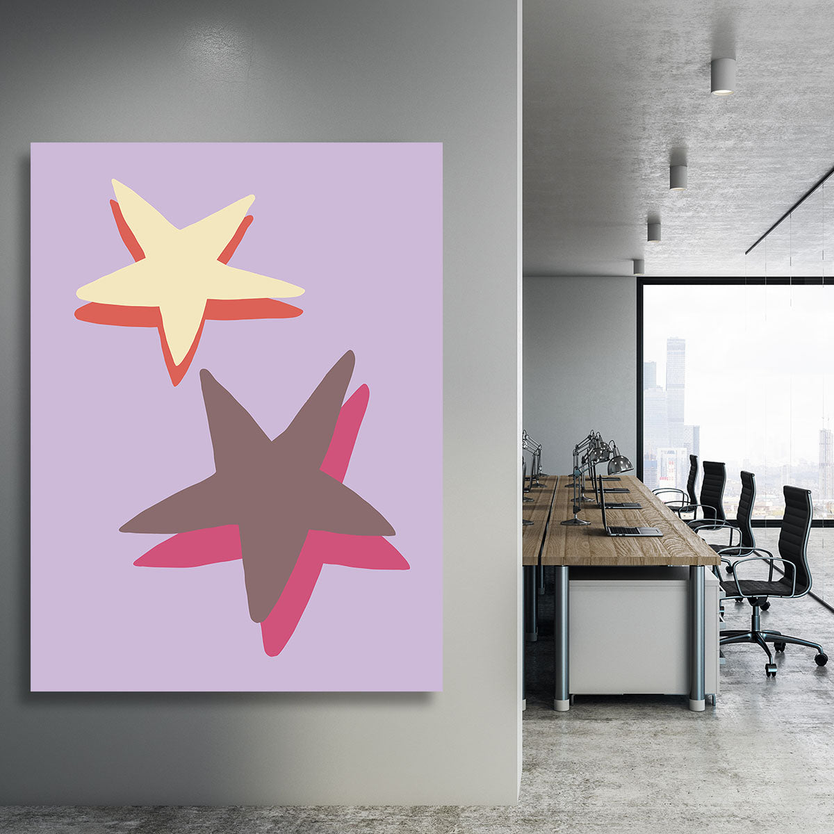 Lilac Star Canvas Print or Poster - 1x - 3