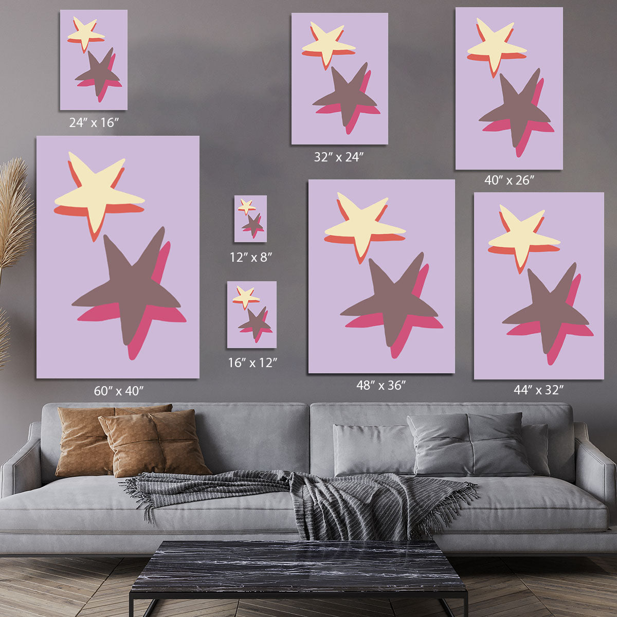 Lilac Star Canvas Print or Poster - 1x - 7