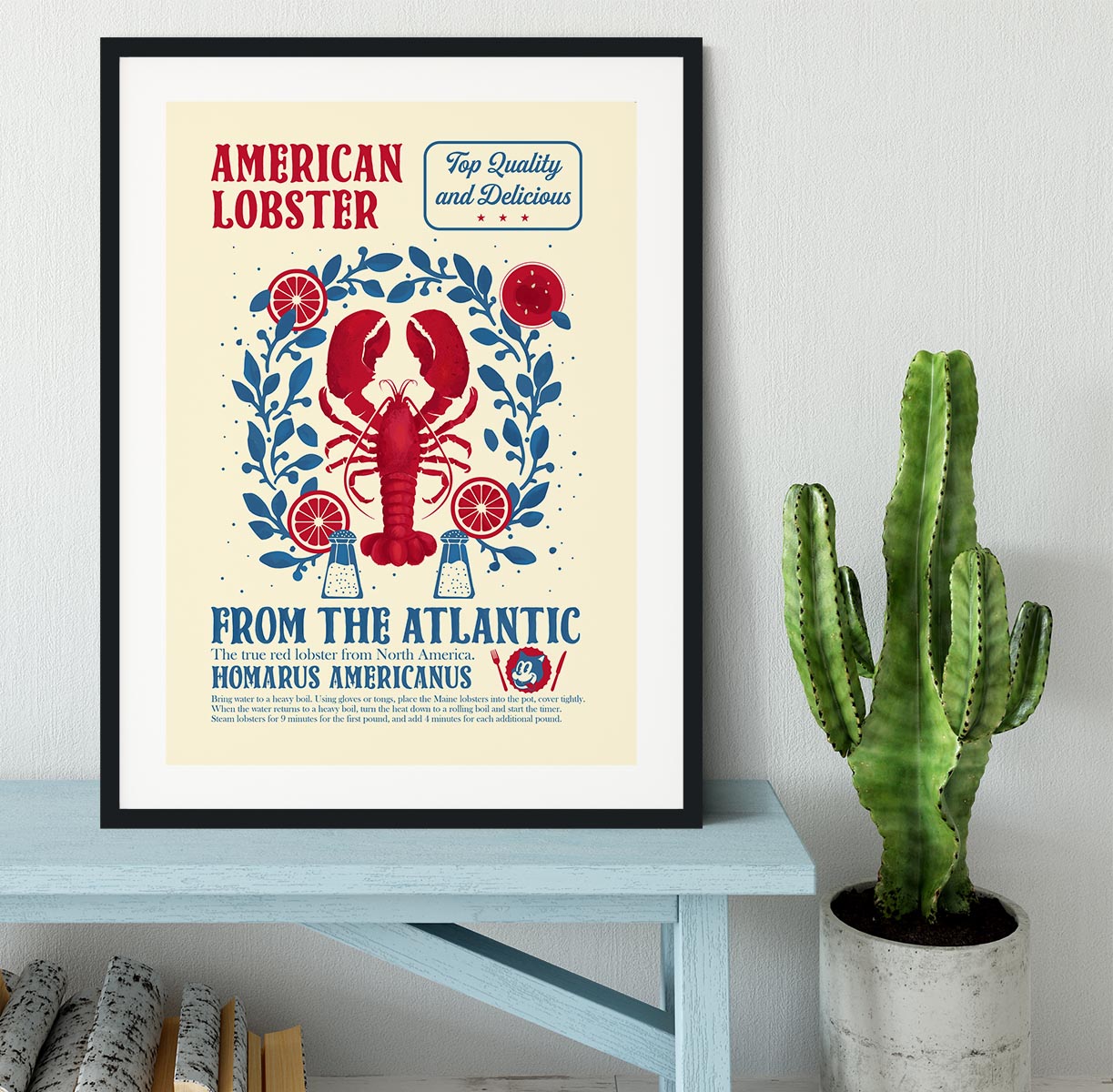 Lobster kitchen print Framed Print - Canvas Art Rocks - 1