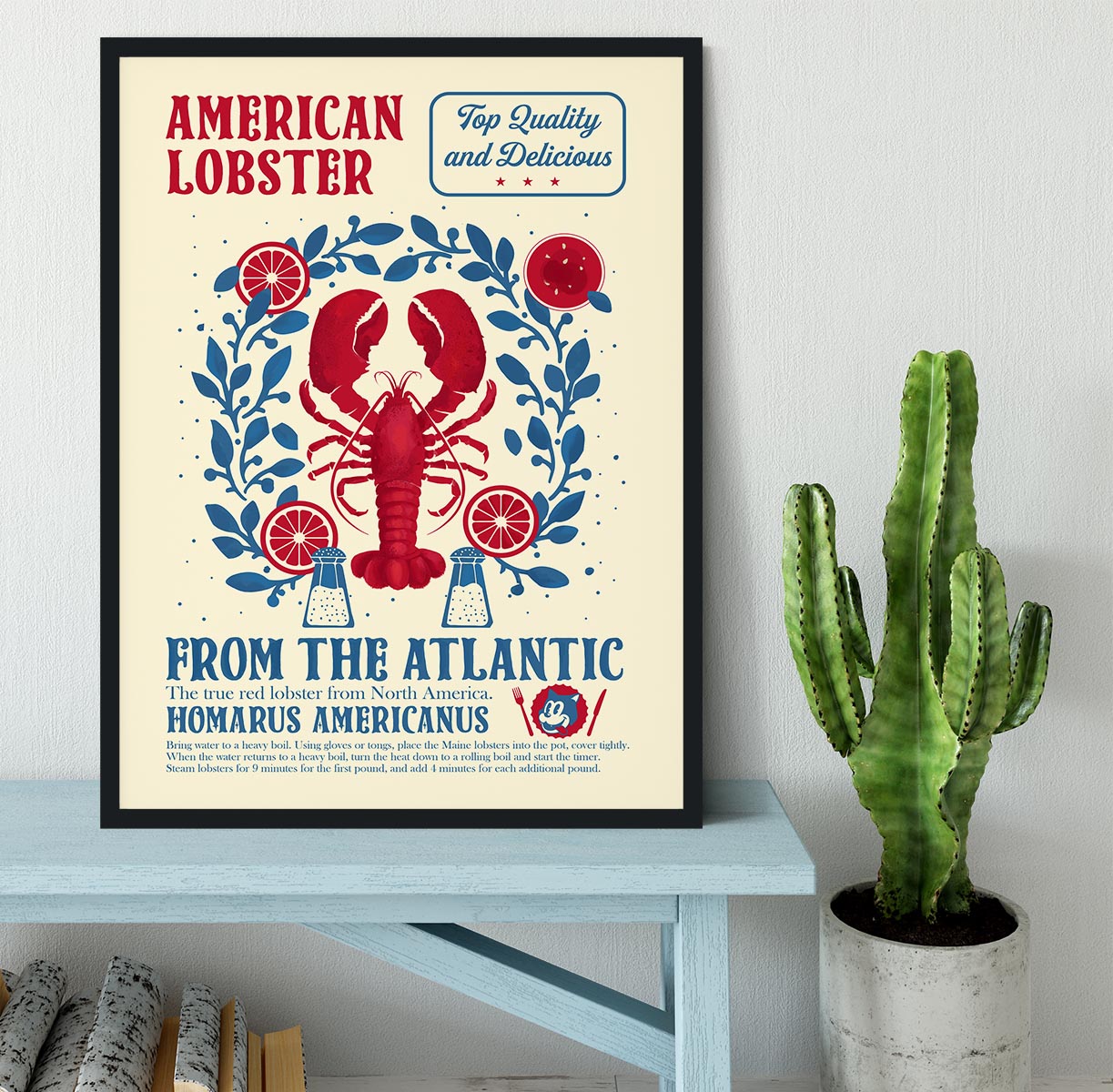 Lobster kitchen print Framed Print - Canvas Art Rocks - 2