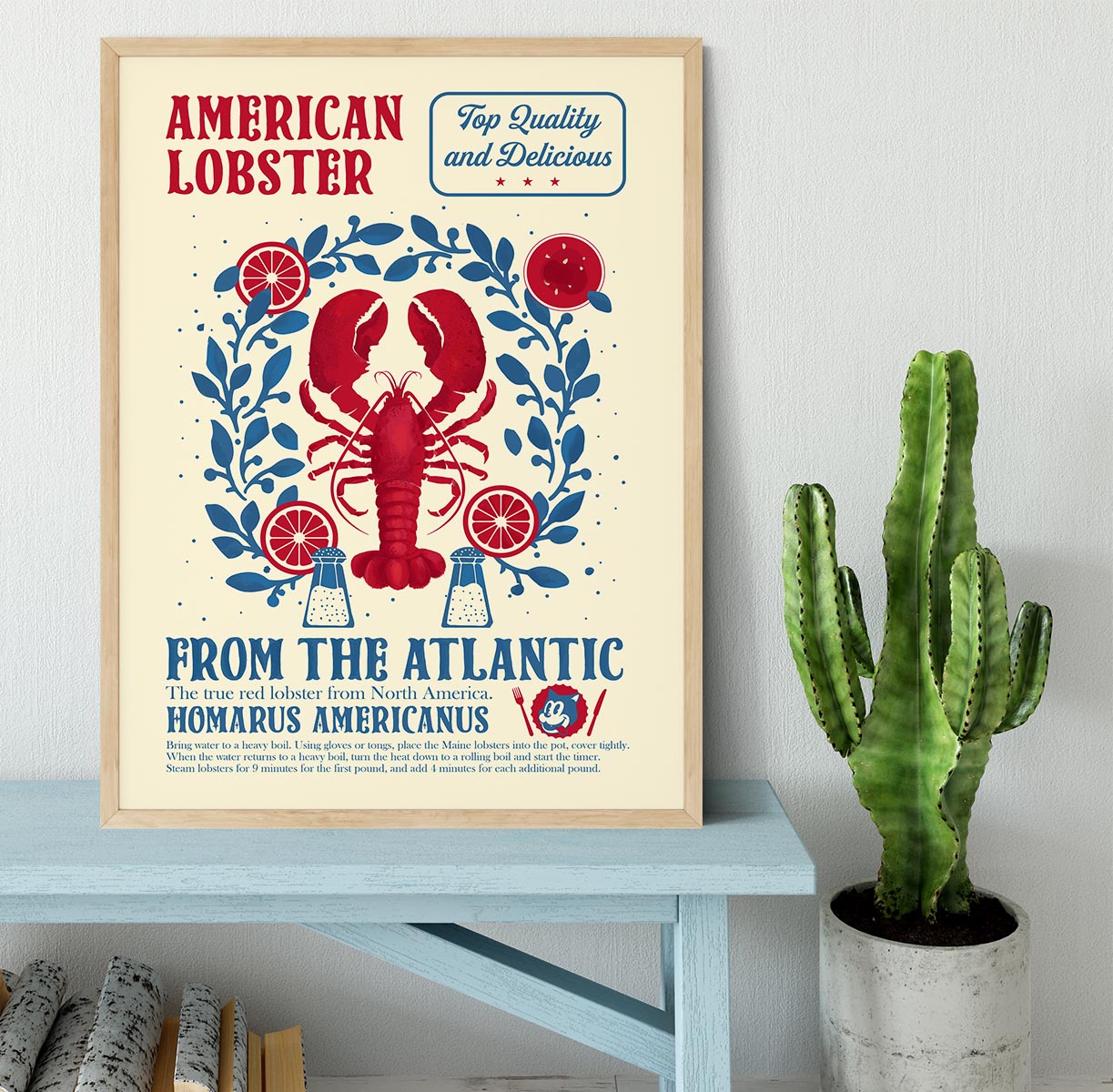 Lobster kitchen print Framed Print - Canvas Art Rocks - 4