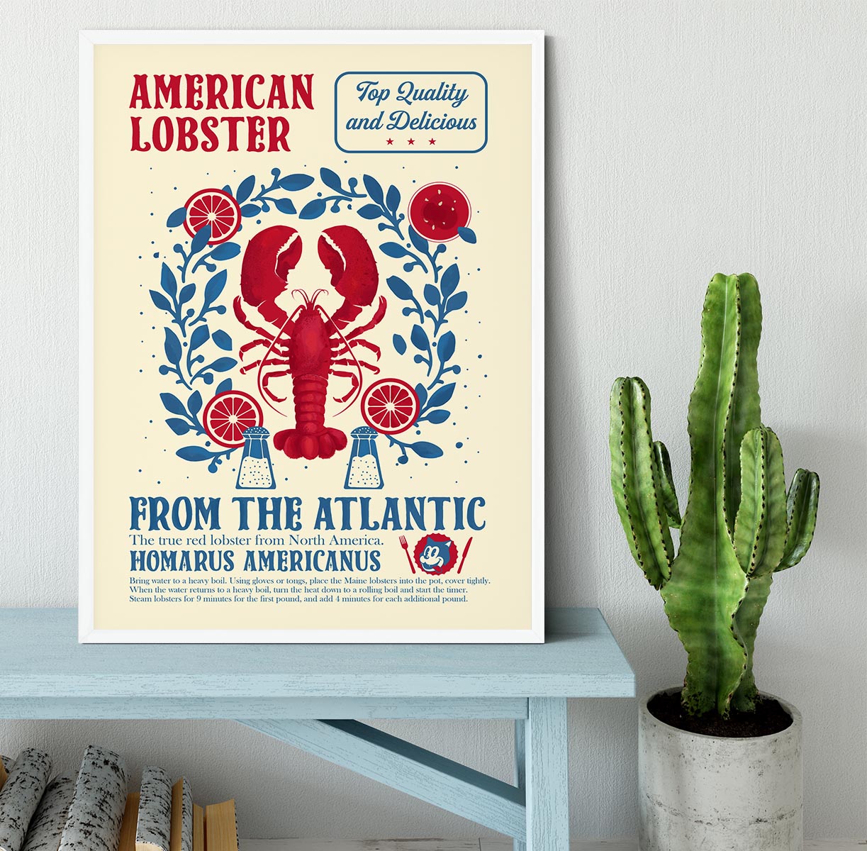 Lobster kitchen print Framed Print - Canvas Art Rocks -6