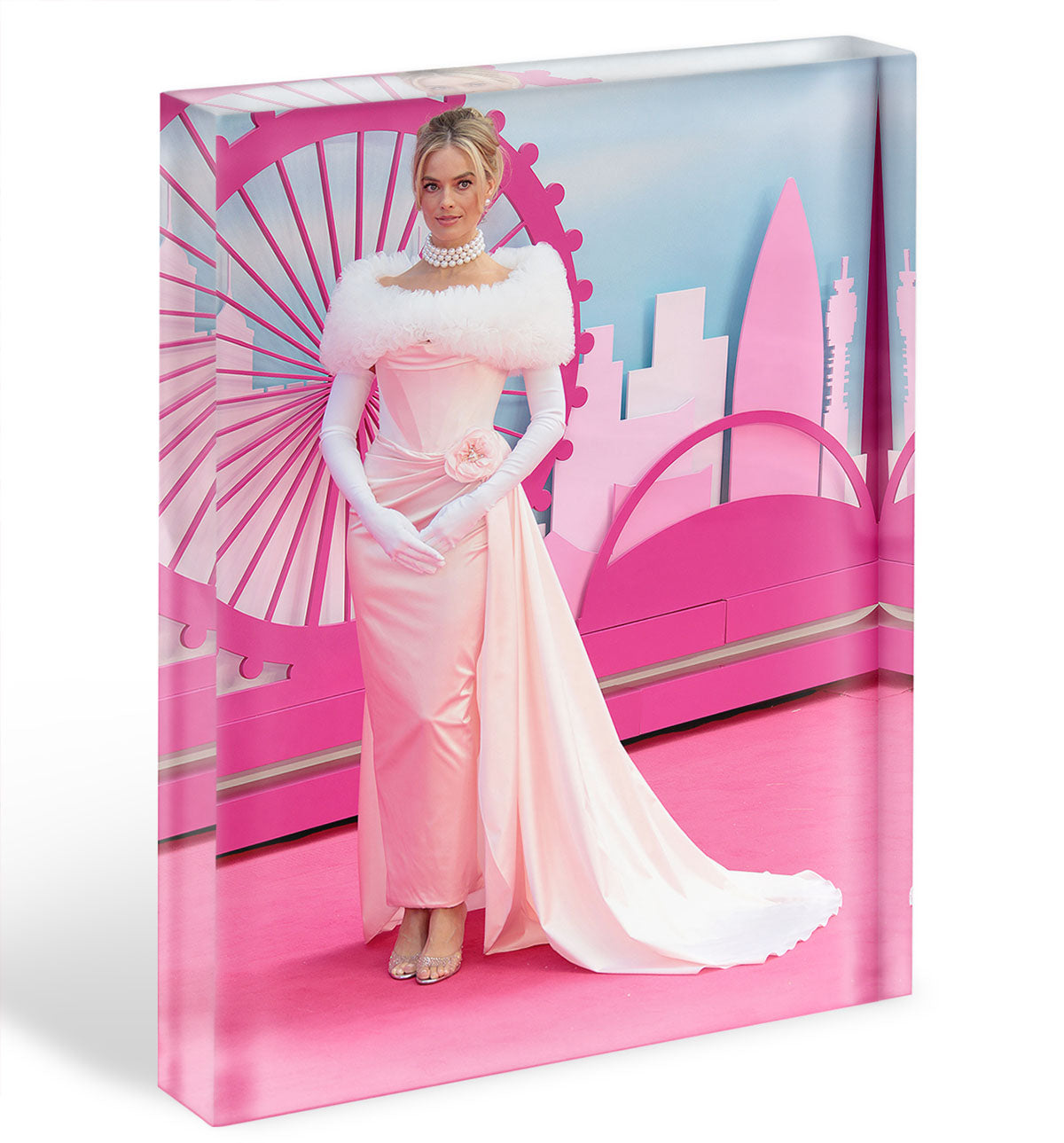 Margot Robbie at the Barbie premiere Acrylic Block - Canvas Art Rocks - 1