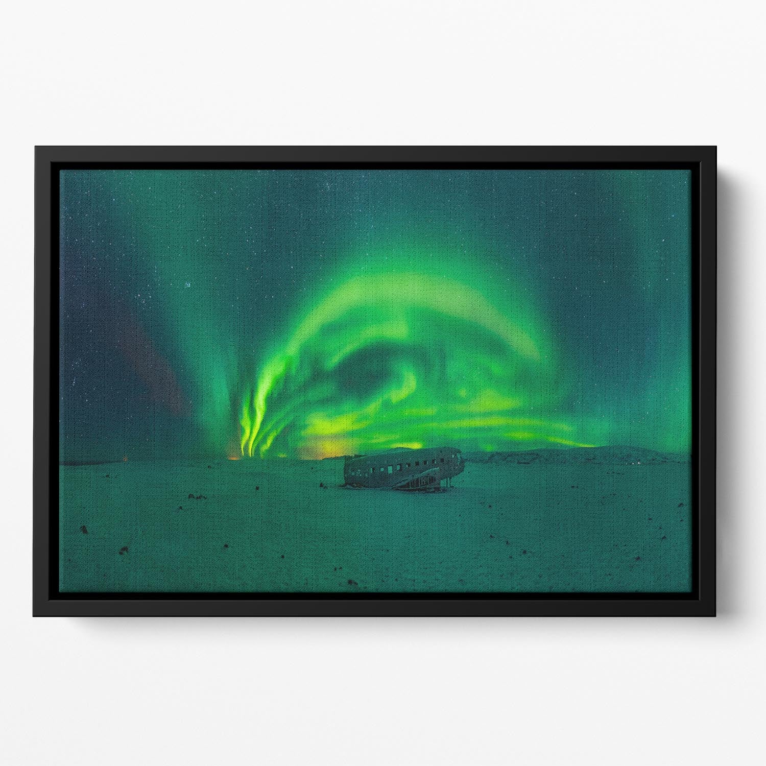 Night in Iceland Floating Framed Canvas - Canvas Art Rocks - 2