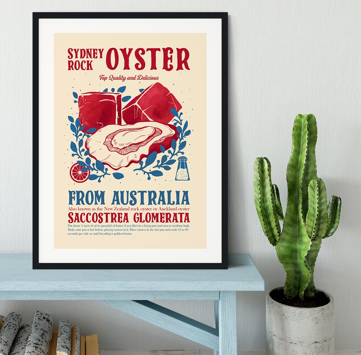 Oyster kitchen decor Framed Print - Canvas Art Rocks - 1