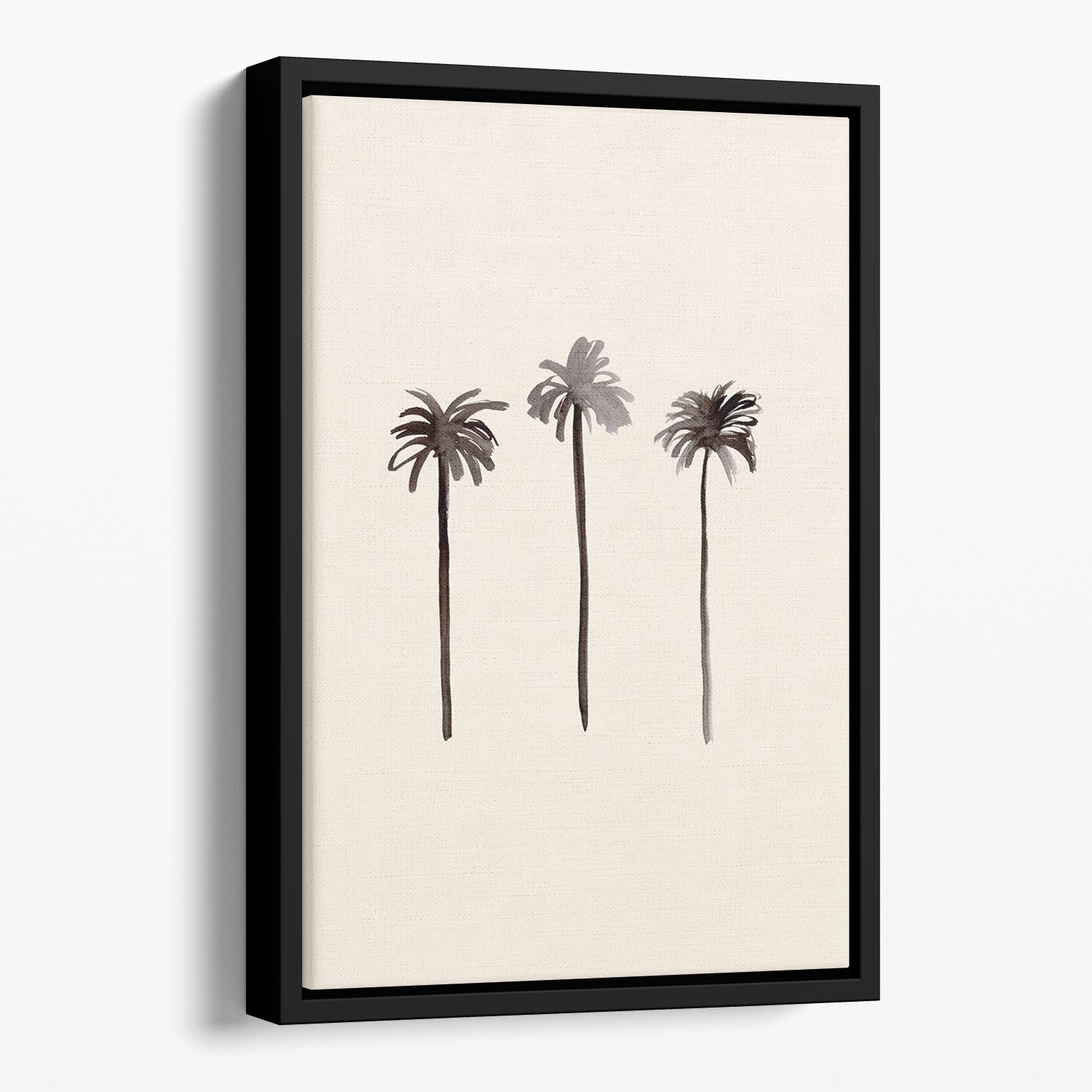 Palm Trees Ink Floating Framed Canvas - 1x - 1
