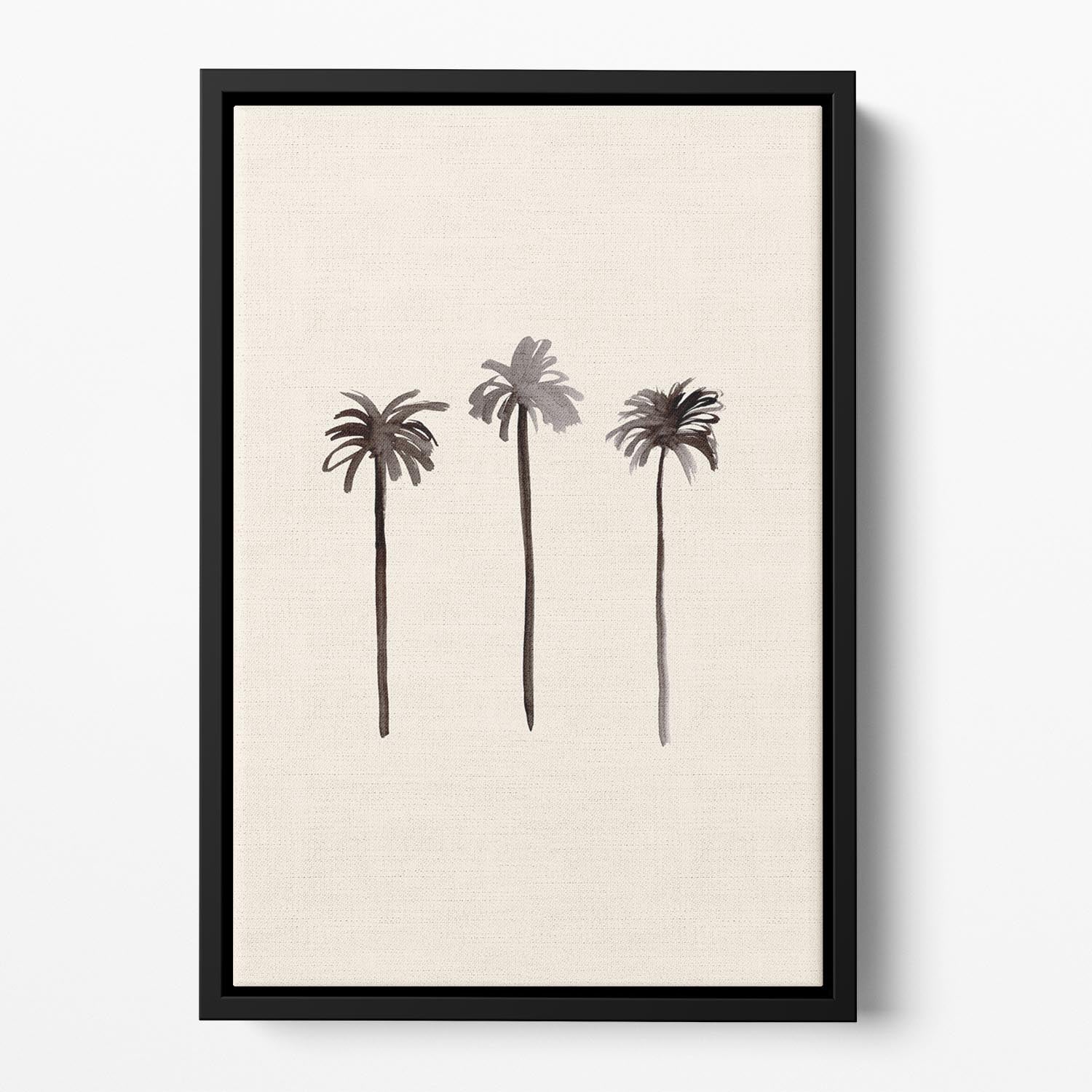 Palm Trees Ink Floating Framed Canvas - 1x - 2
