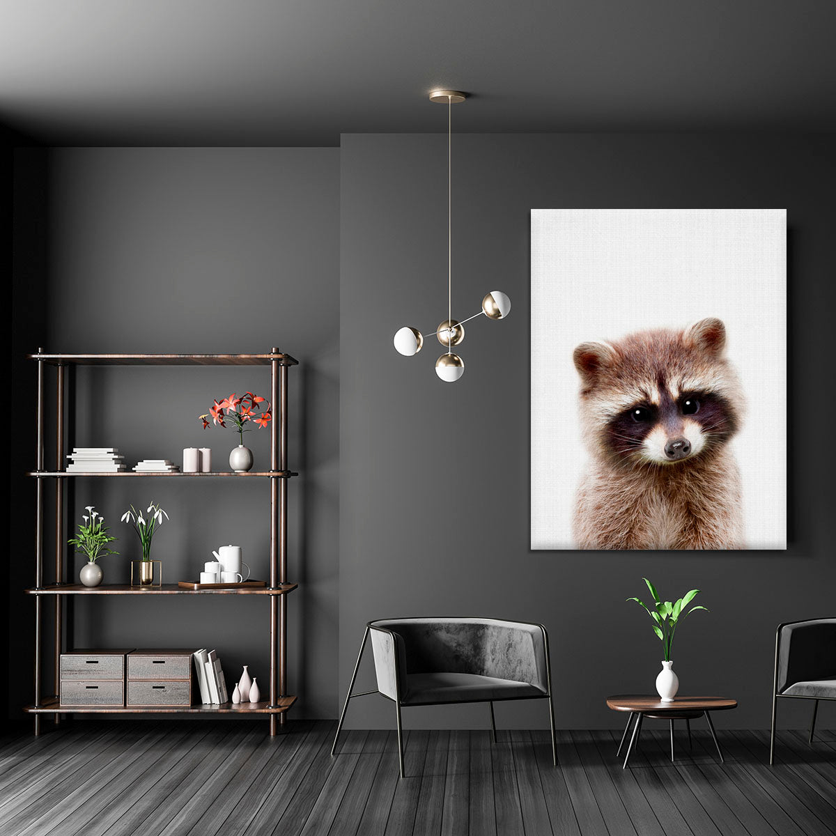 Peekaboo Raccoon Canvas Print or Poster - 1x - 5