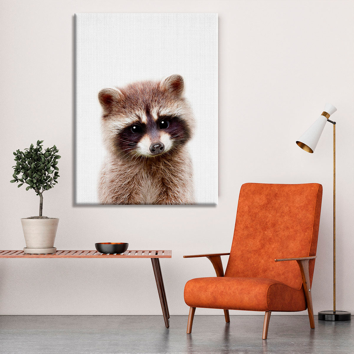 Peekaboo Raccoon Canvas Print or Poster - 1x - 6