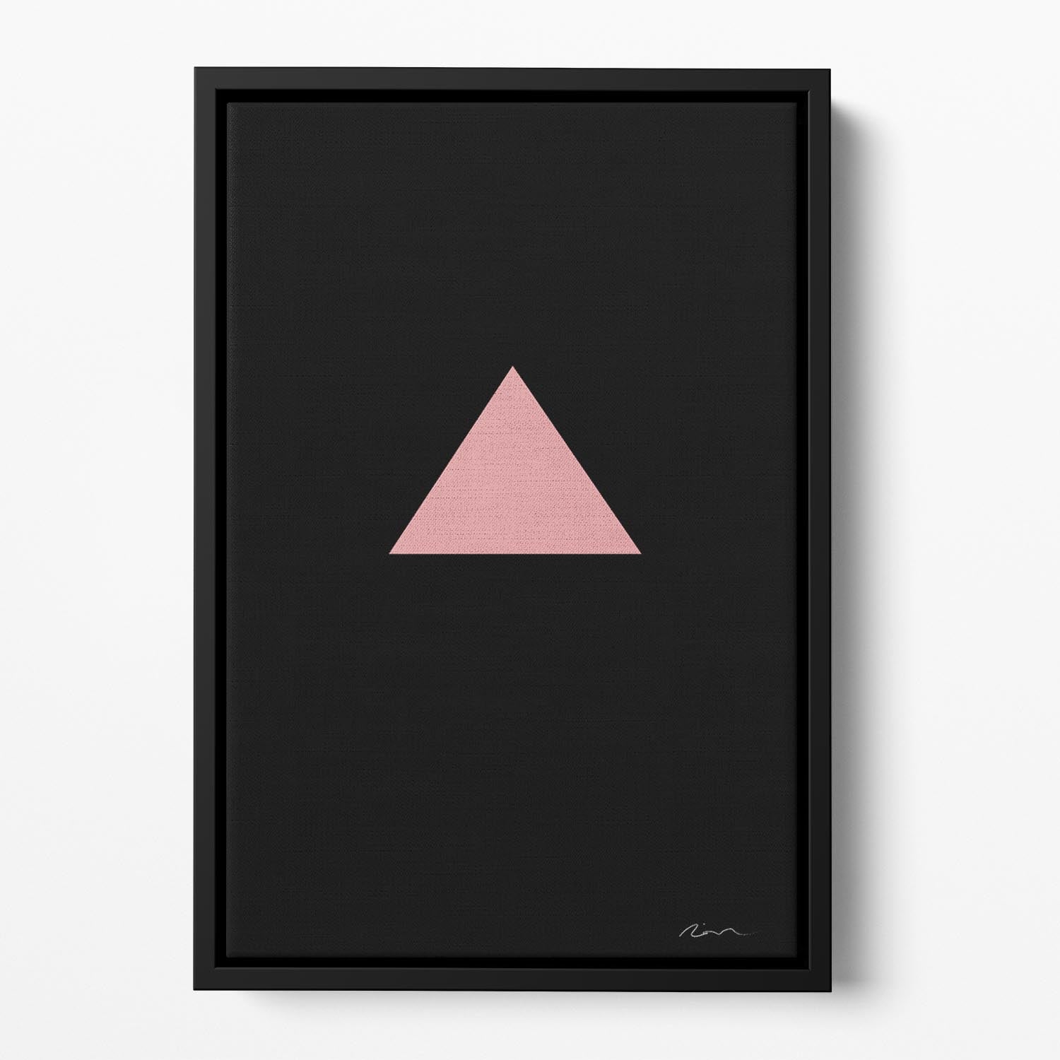 Pink Triangle Floating Framed Canvas - 1x - 2