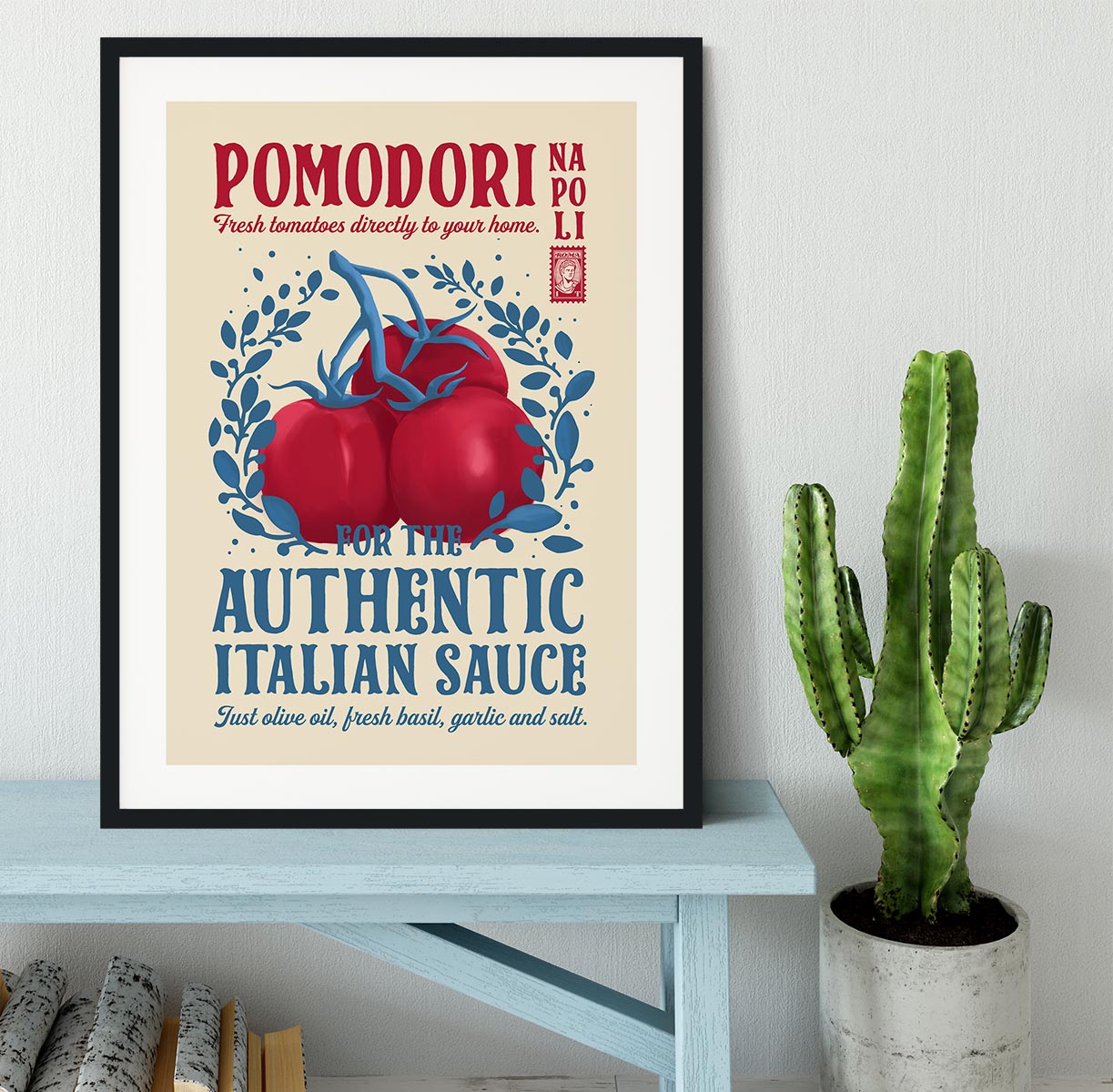 Pomodori Kitchen print Framed Print - Canvas Art Rocks - 1