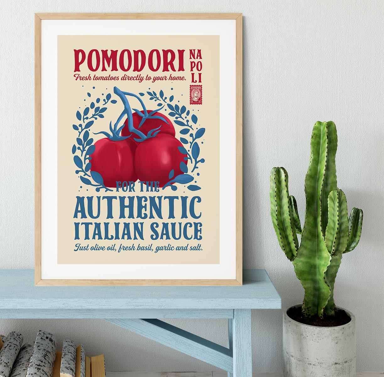 Pomodori Kitchen print Framed Print - Canvas Art Rocks - 3