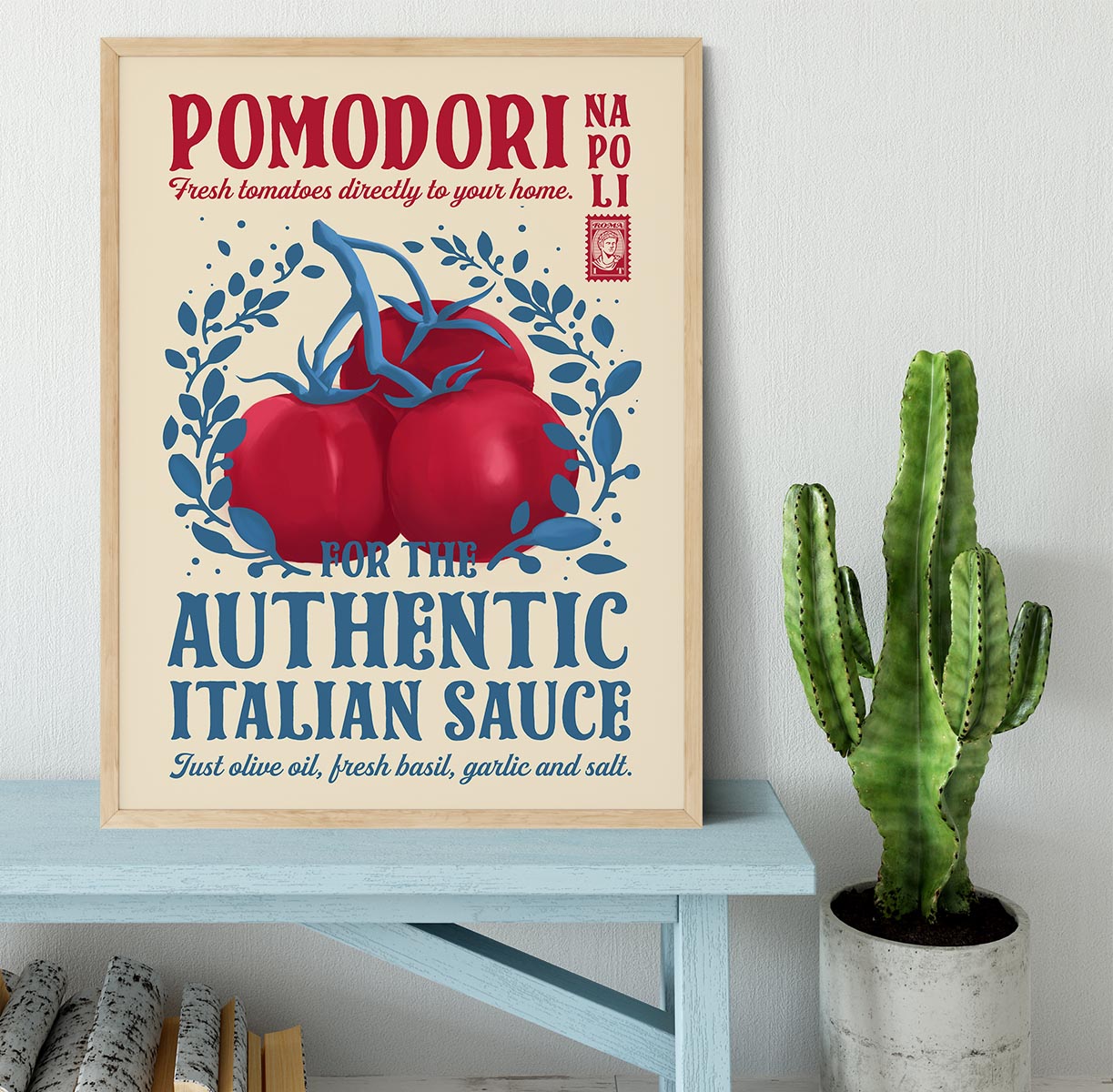 Pomodori Kitchen print Framed Print - Canvas Art Rocks - 4