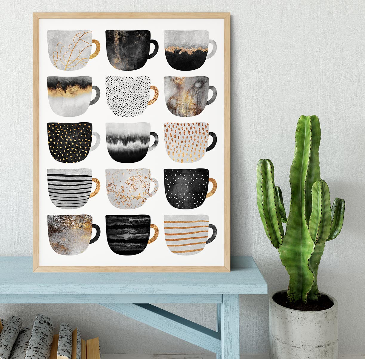 Pretty Coffee Cups Framed Print - Canvas Art Rocks - 4