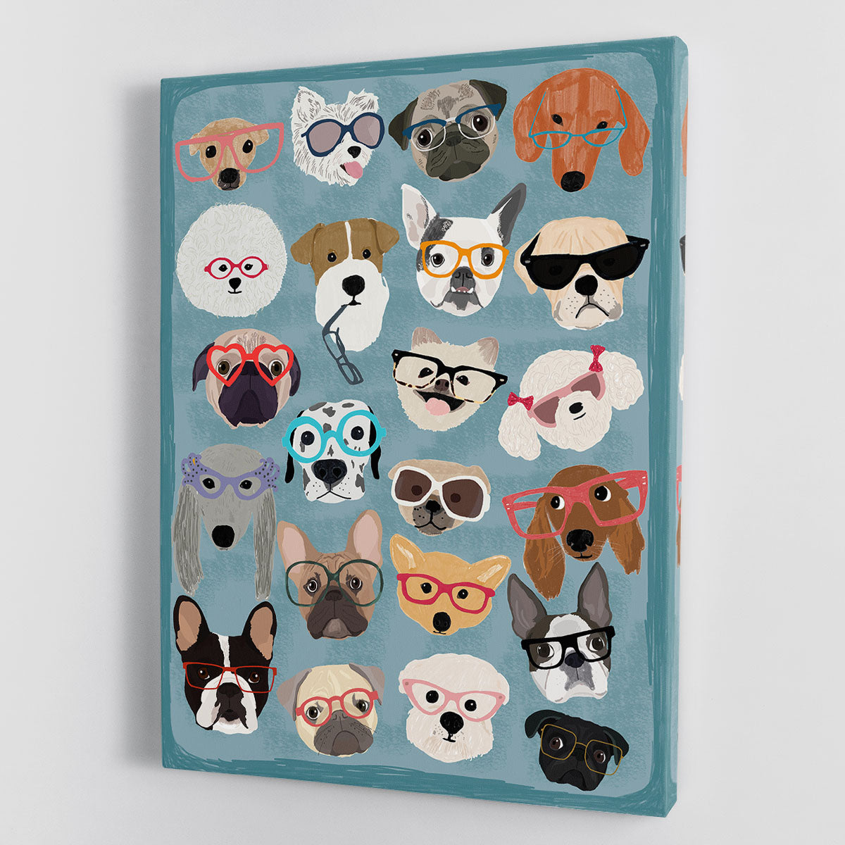 Puzzle Dogs In Glasses Canvas Print or Poster - 1x - 1