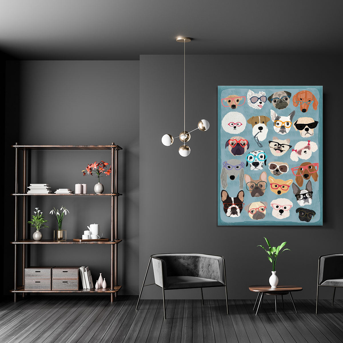 Puzzle Dogs In Glasses Canvas Print or Poster - 1x - 5