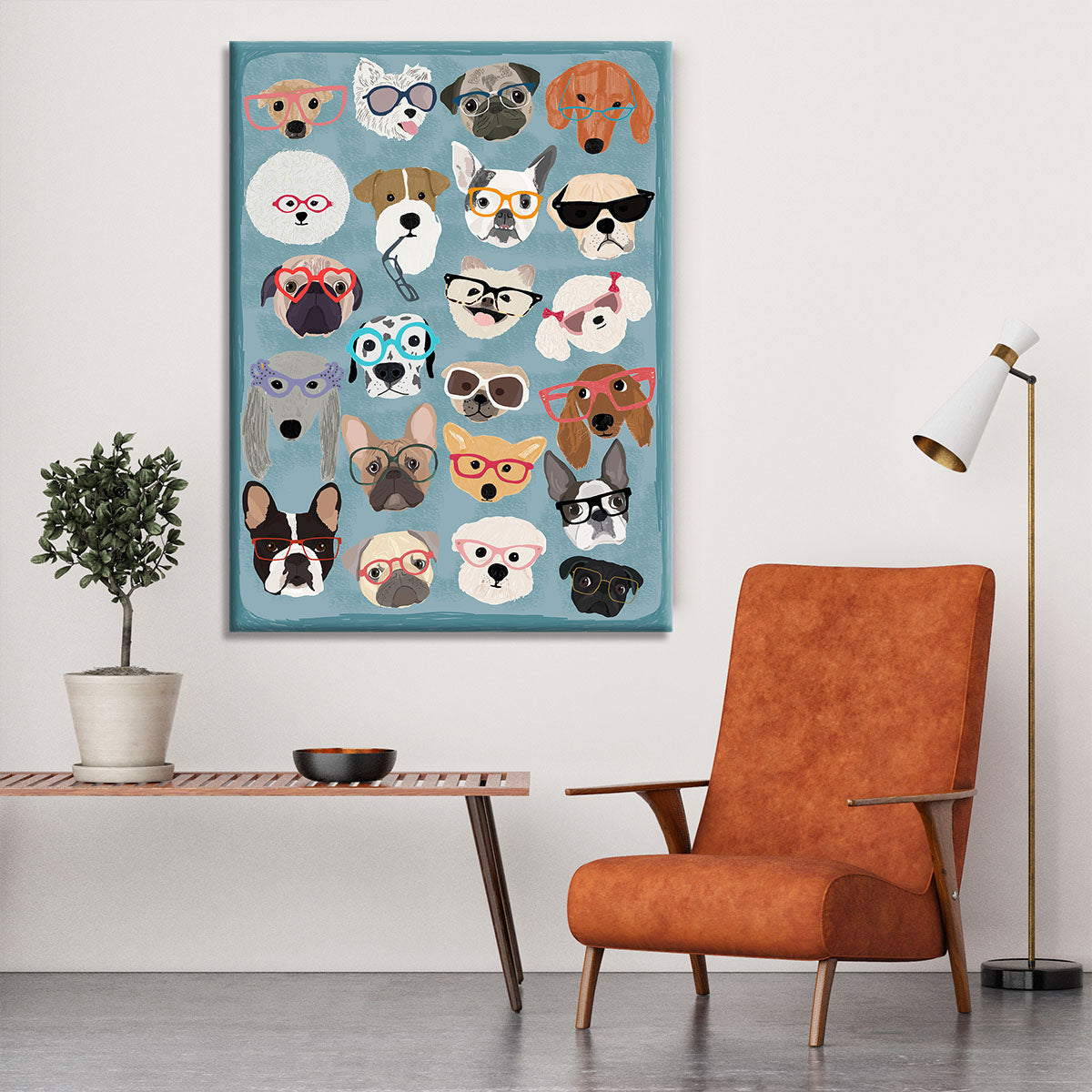 Puzzle Dogs In Glasses Canvas Print or Poster - 1x - 6