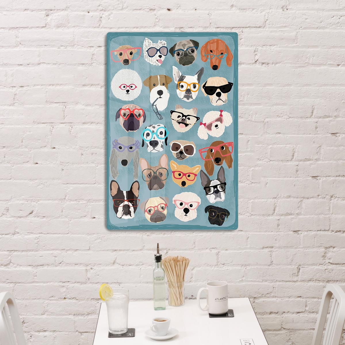 Puzzle Dogs In Glasses Acrylic Block - 1x - 3