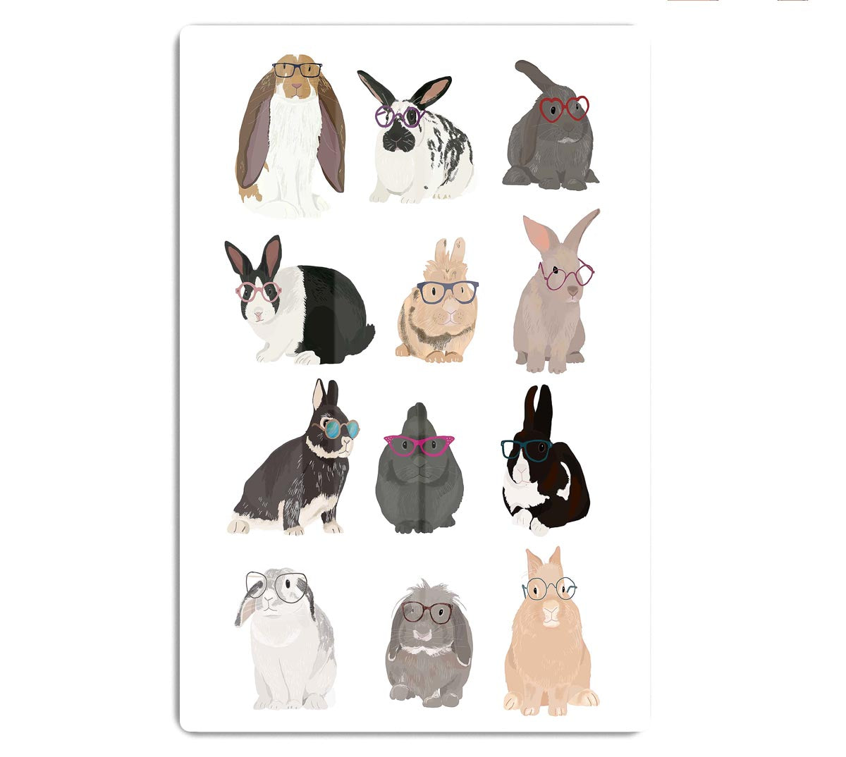 Rabbit Family Acrylic Block - 1x - 1