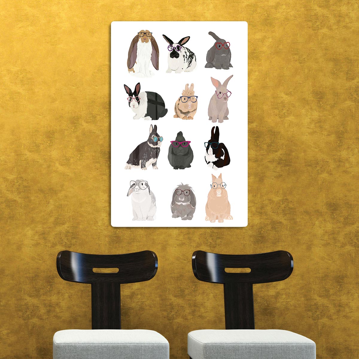 Rabbit Family Acrylic Block - 1x - 2