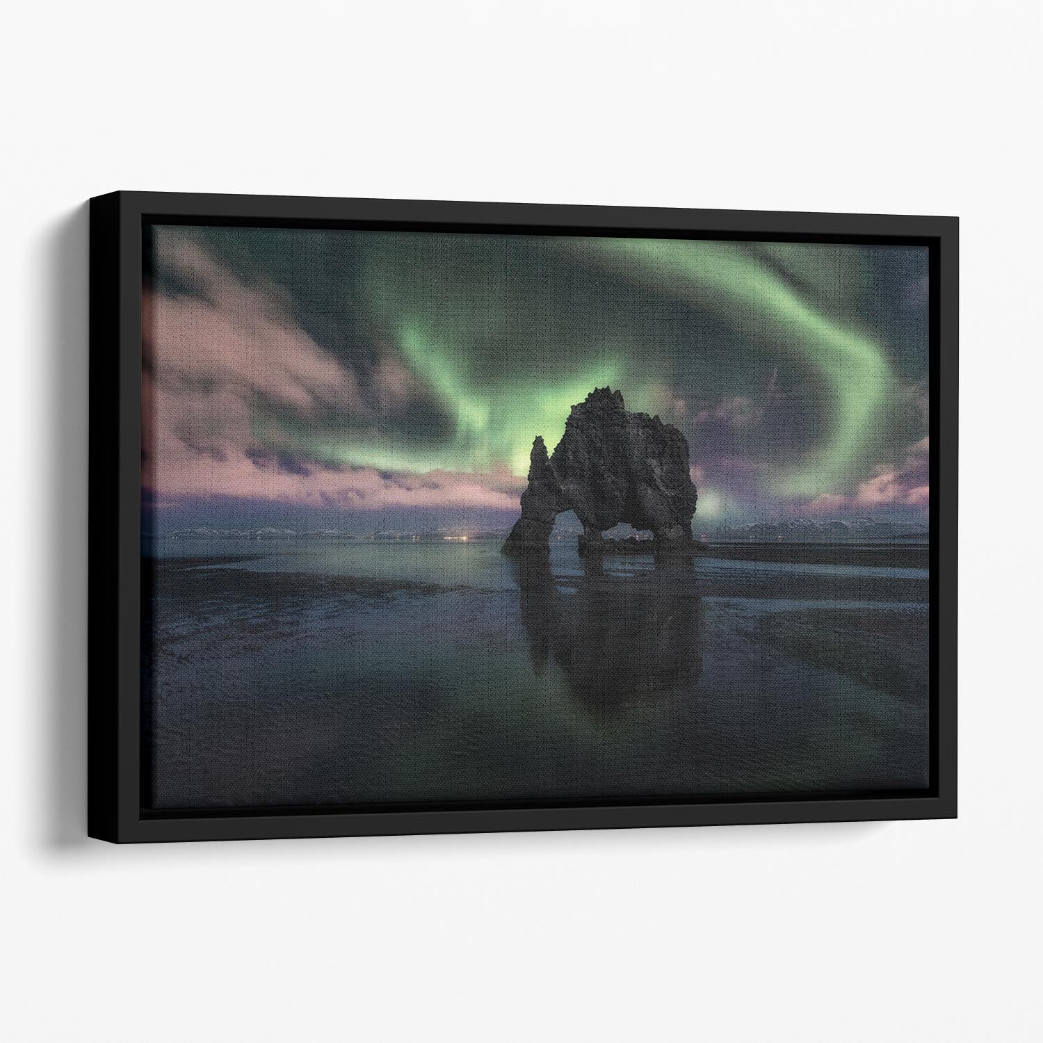 Rhino Silhouette II Floating Framed Canvas - Canvas Art Rocks - 1