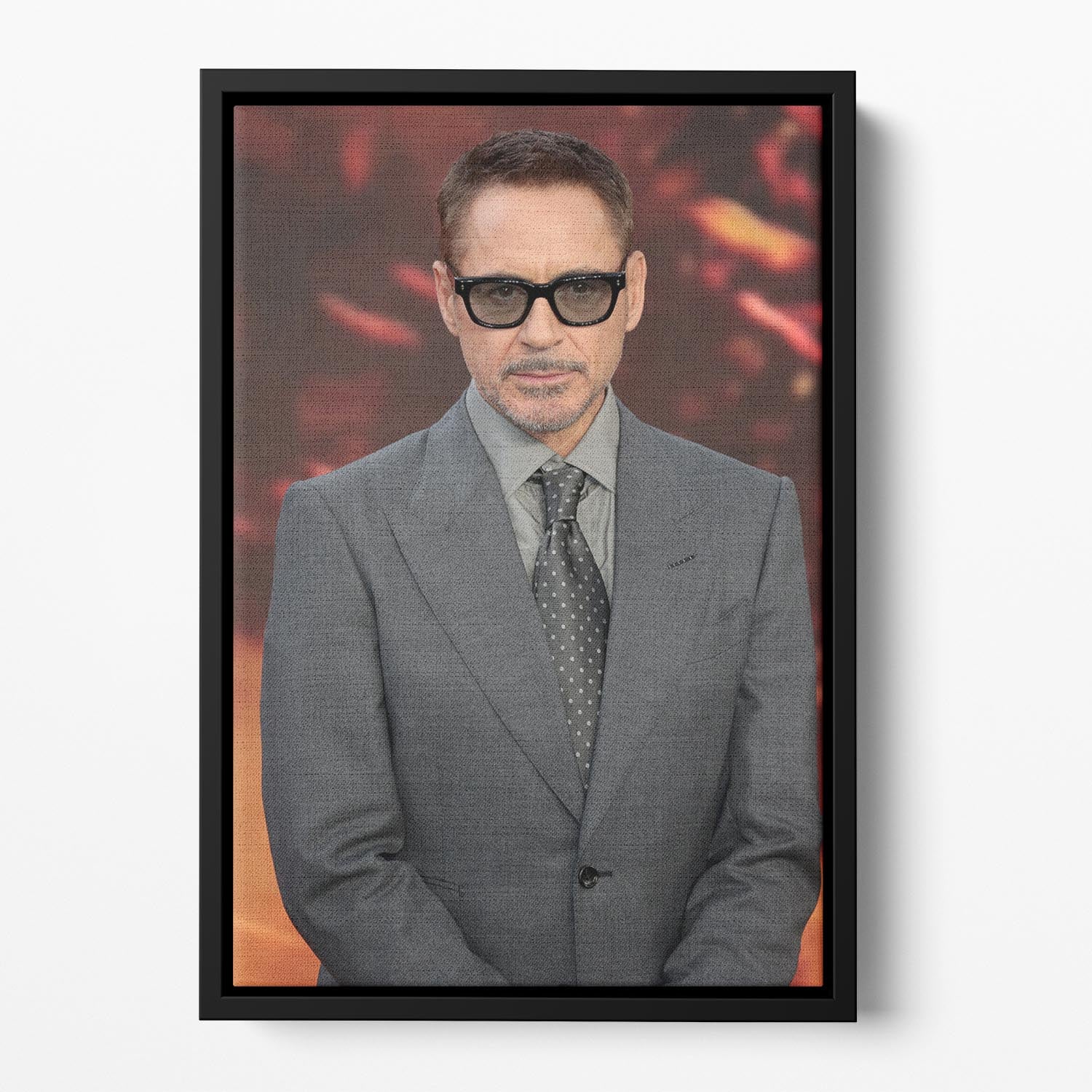 Robert Downey Jnr at the Oppenheimer Premiere Floating Framed Canvas - Canvas Art Rocks - 2