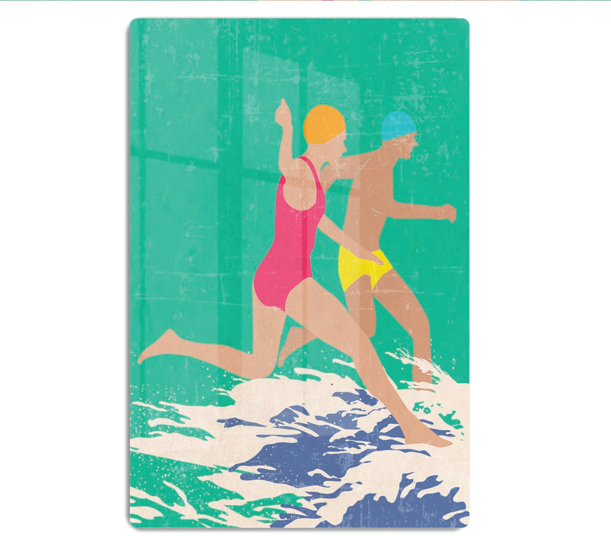 Running Swimmers green Acrylic Block - 1x - 1