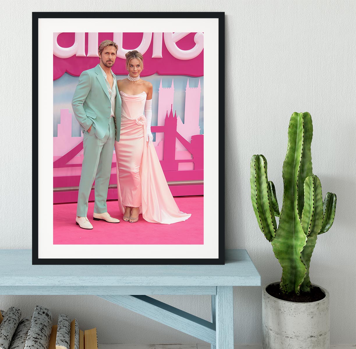 Ryan Gosling and Margot Robbie as Ken and Barbie Framed Print - Canvas Art Rocks - 1