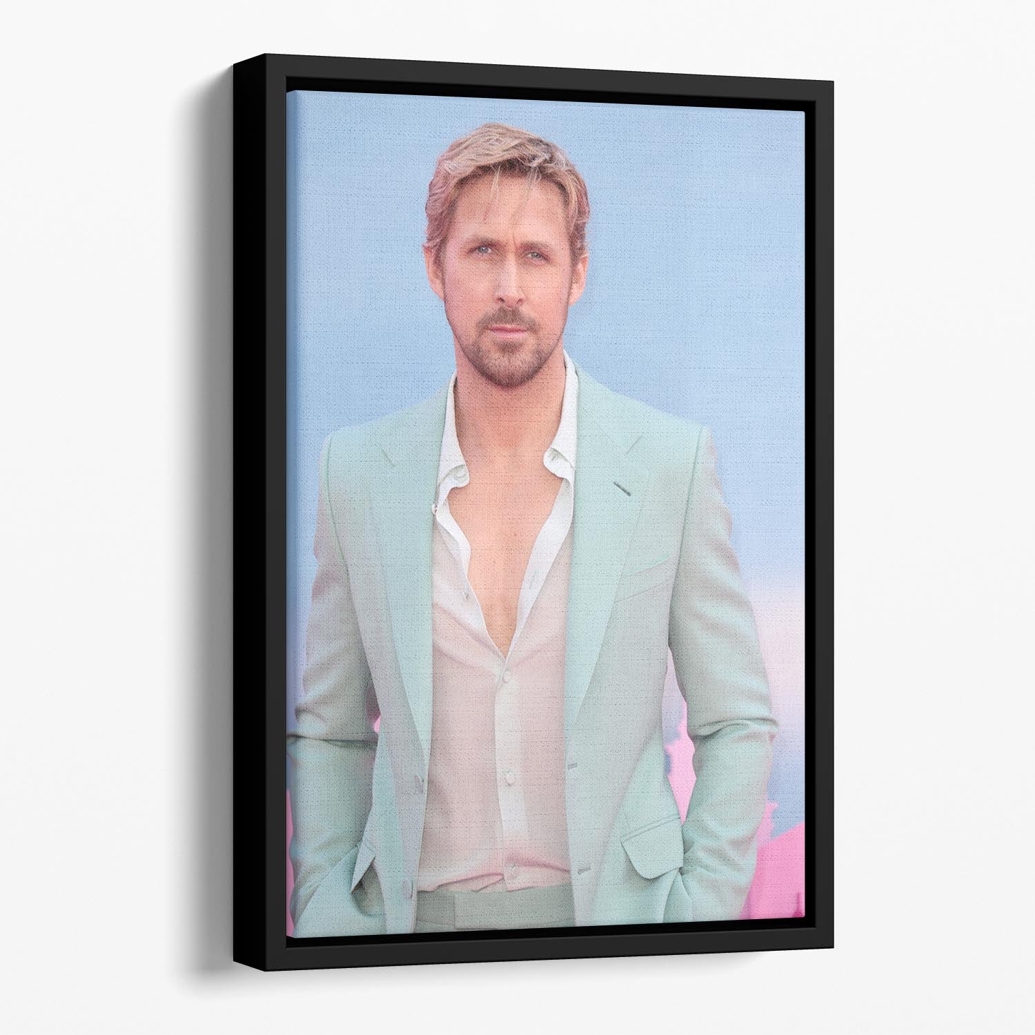 Ryan Gosling at the Barbie premiere Floating Framed Canvas - Canvas Art Rocks - 1