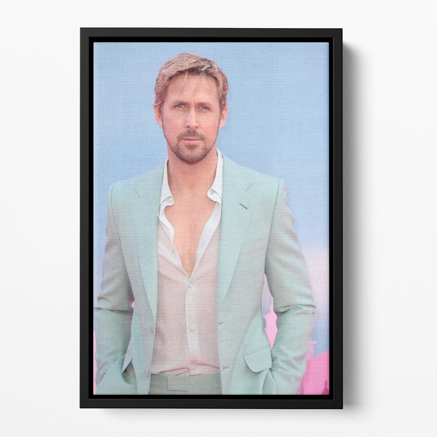 Ryan Gosling at the Barbie premiere Floating Framed Canvas - Canvas Art Rocks - 2