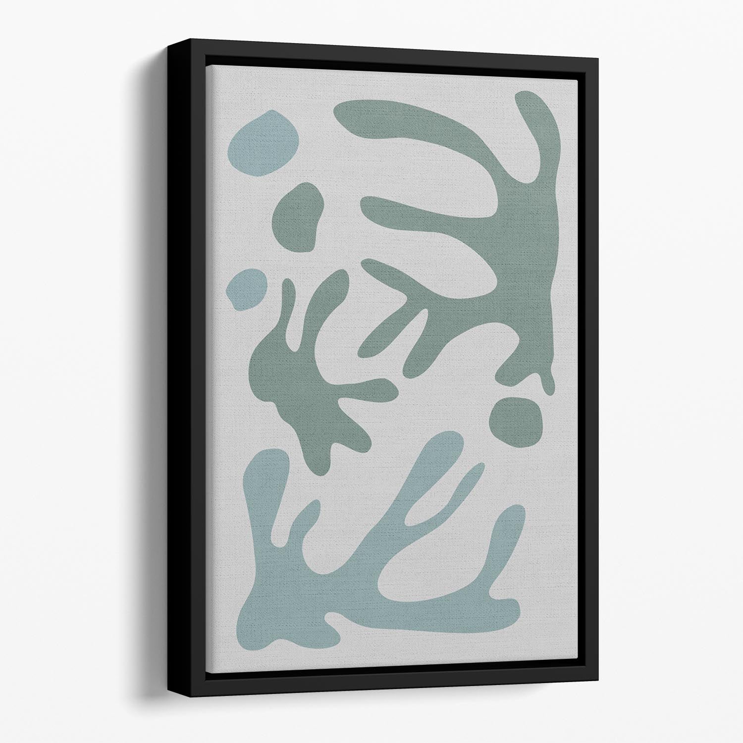 Seaweed Teal No 1 Floating Framed Canvas - 1x - 1