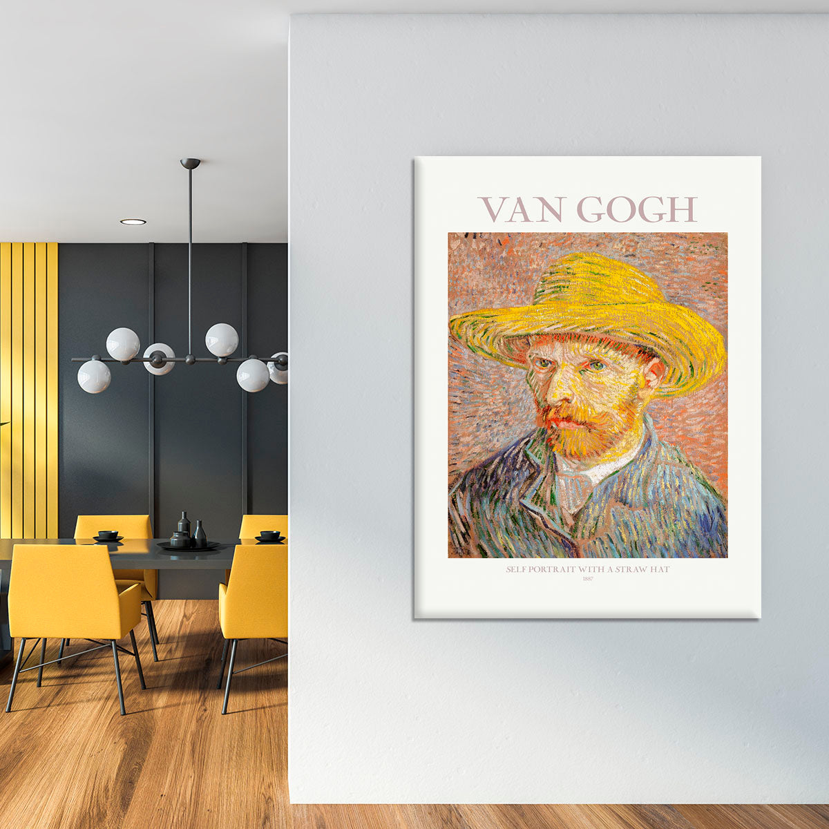 Self Portrait With Straw Hat Titled Canvas Print or Poster - Canvas Art Rocks - 4