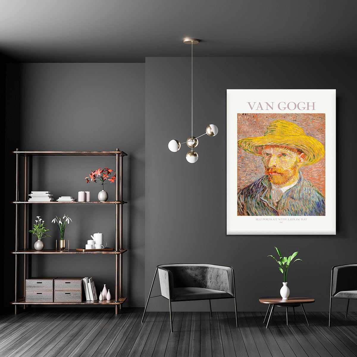 Self Portrait With Straw Hat Titled Canvas Print or Poster - Canvas Art Rocks - 5
