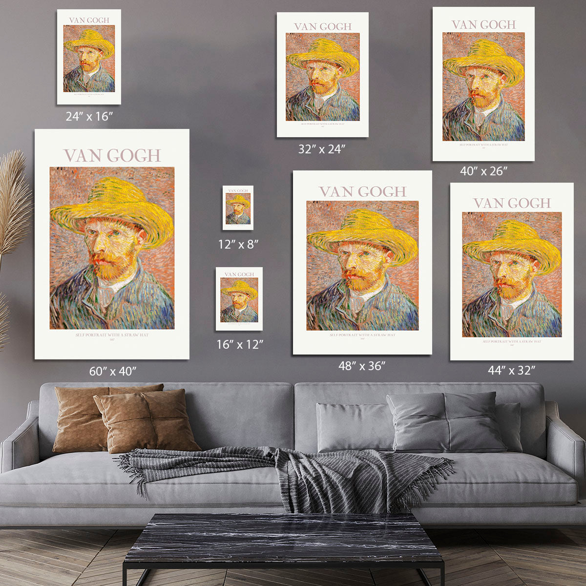 Self Portrait With Straw Hat Titled Canvas Print or Poster - Canvas Art Rocks - 7