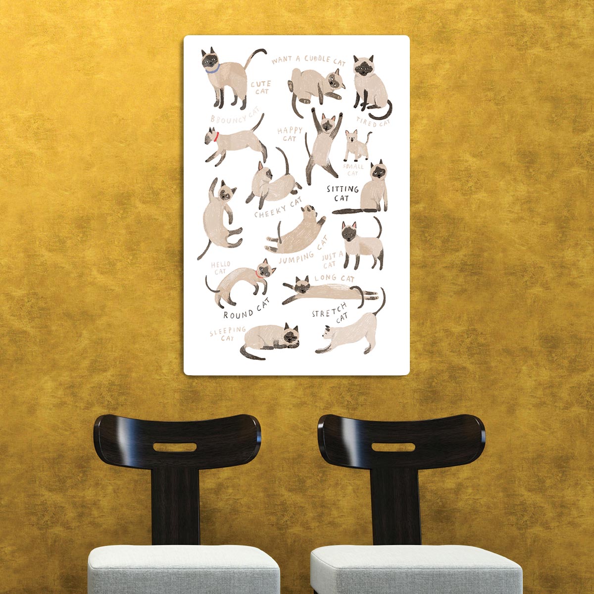Siamese Cat Print Acrylic Block - 1x - 2