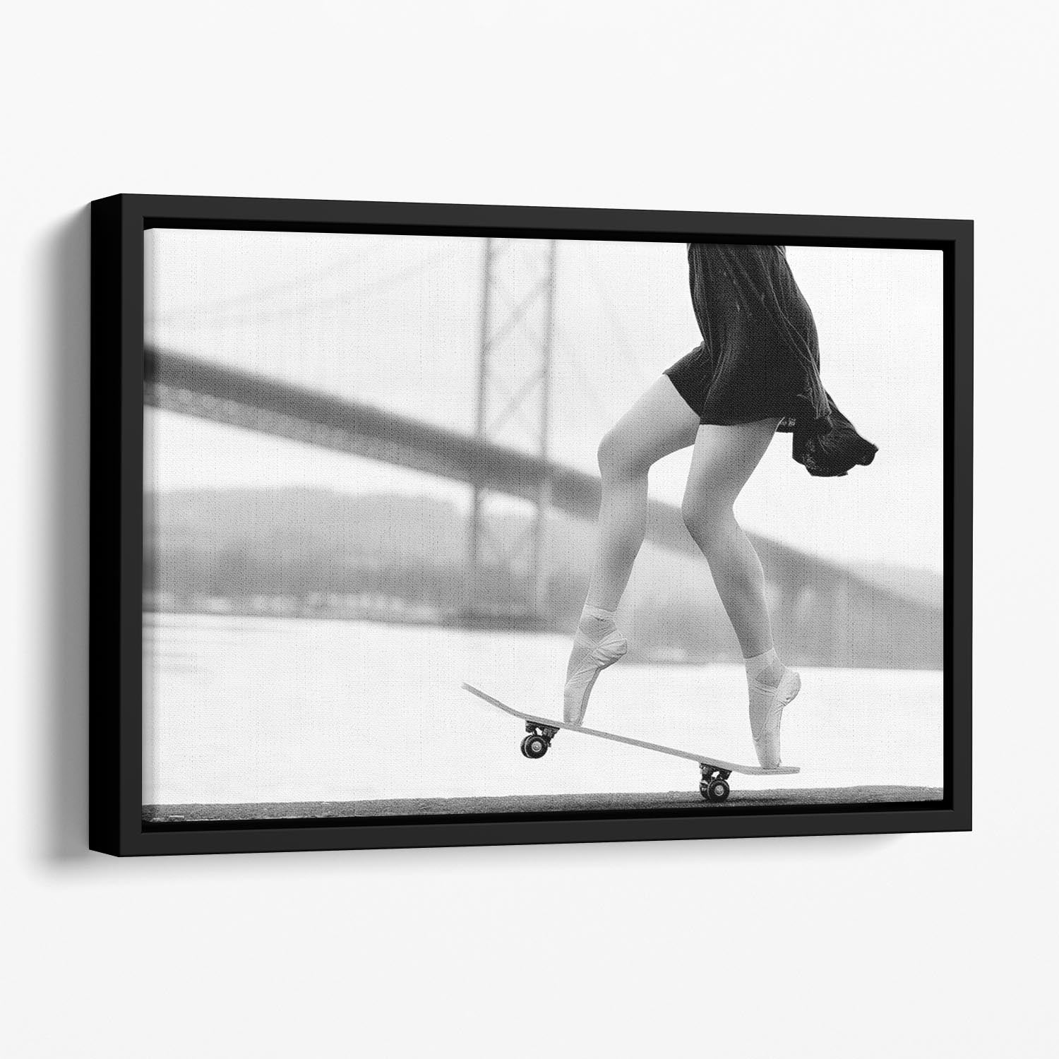 Skater Girl Floating Framed Canvas - 1x - 1