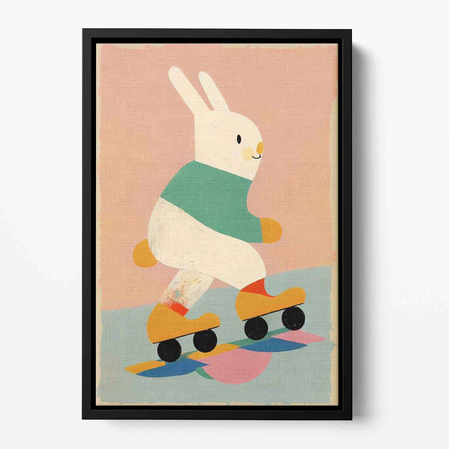 Skating Bunny Floating Framed Canvas - 1x - 2