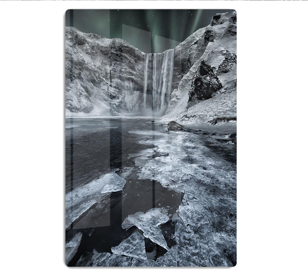 Skogafoss Falls Acrylic Block - Canvas Art Rocks - 1