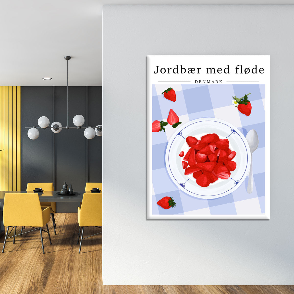 Strawberry with cream Denmark Canvas Print or Poster - Canvas Art Rocks - 4