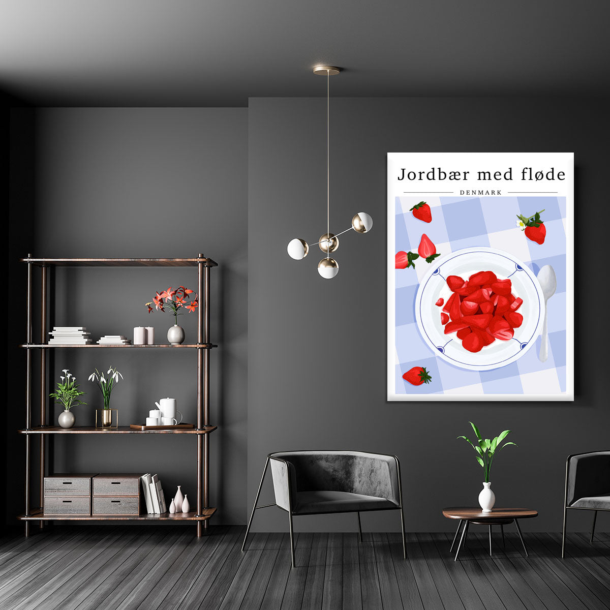 Strawberry with cream Denmark Canvas Print or Poster - Canvas Art Rocks - 5
