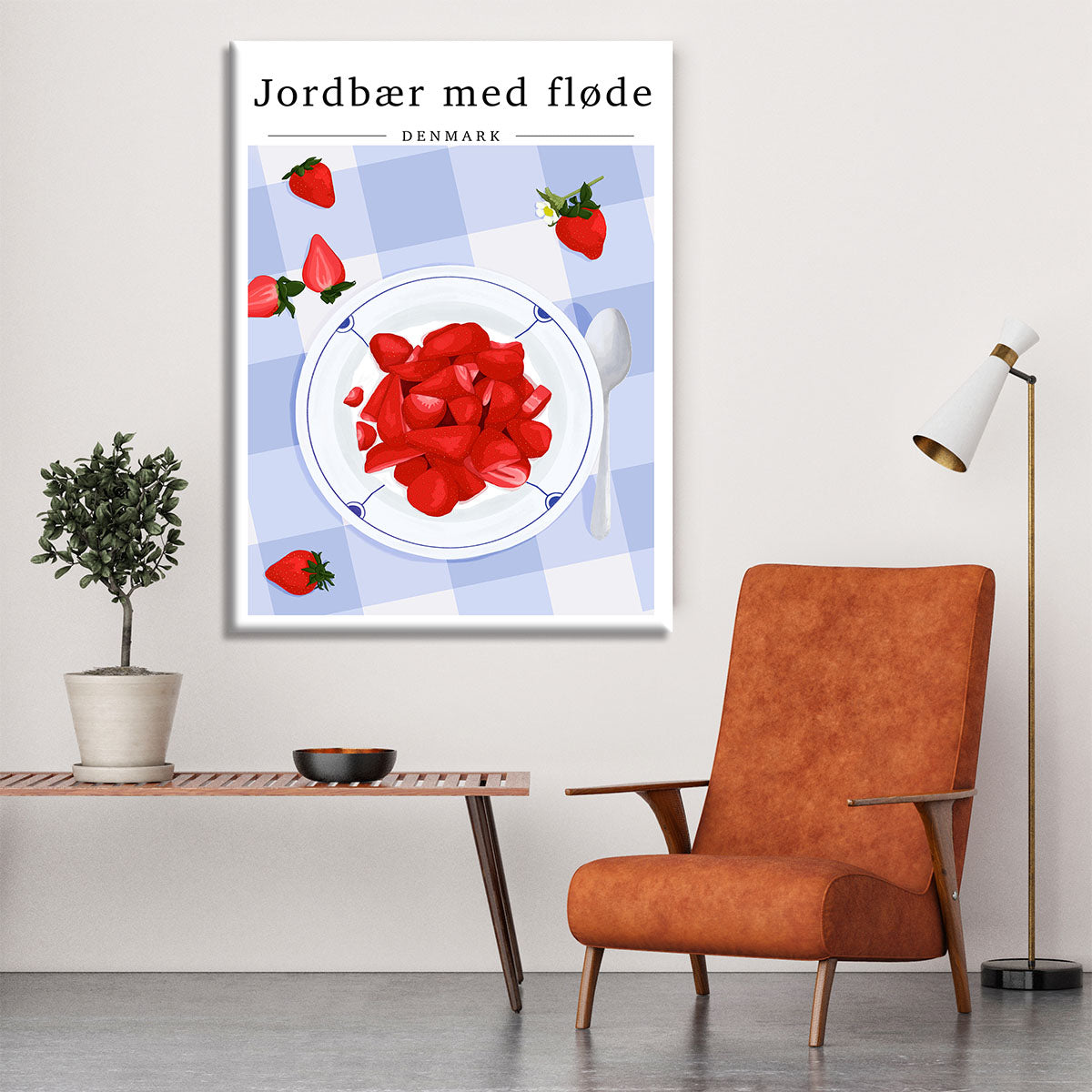 Strawberry with cream Denmark Canvas Print or Poster - Canvas Art Rocks - 6